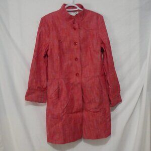 DELLA SPIGA | size 12 | Elegant Red Textured Jacket | Made In Canada 🟥🍁🟥